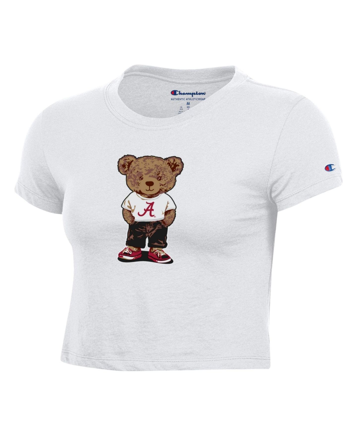 Женская футболка Champion White Alabama Crimson Tide Teddy Bear Baby T-Shirt — фото 6