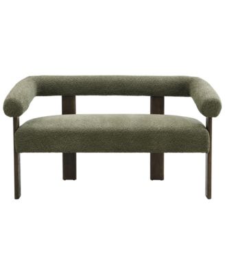 Modern Boucle Curved 2-Seater Arm Loveseat Accent Sofa