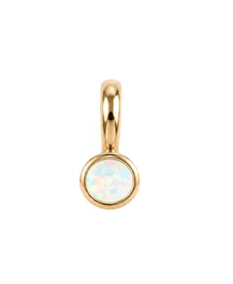 Opal 14k Gold Round Pendant (1/20 ct. t.w.)