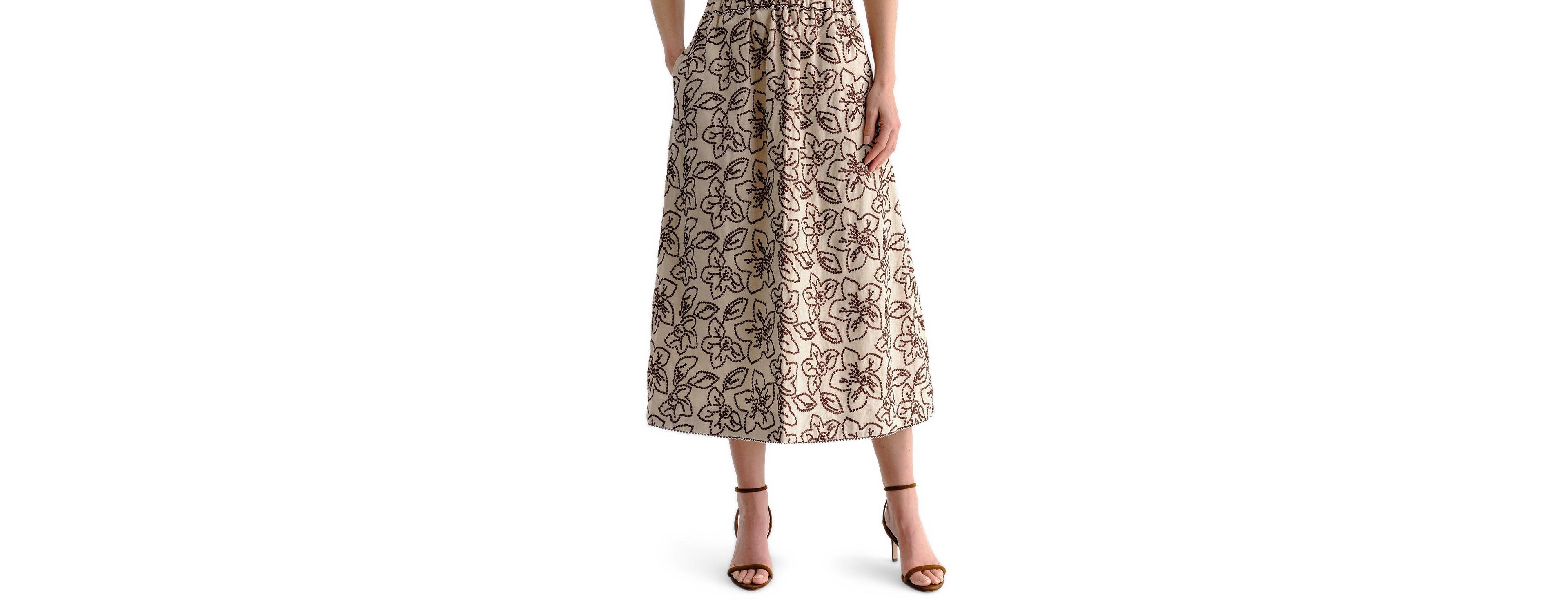 Cartolina Women's Bea Embroidered Midi Skirt