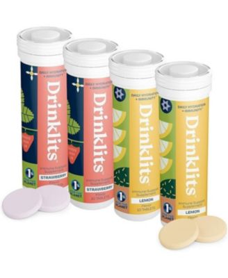 Strawberry and Lemon Flavored Hydration Immunity Tablets 4 Tubes 40 Servings