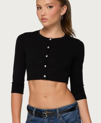 Women's Gilba Button Up Knit Crop Top