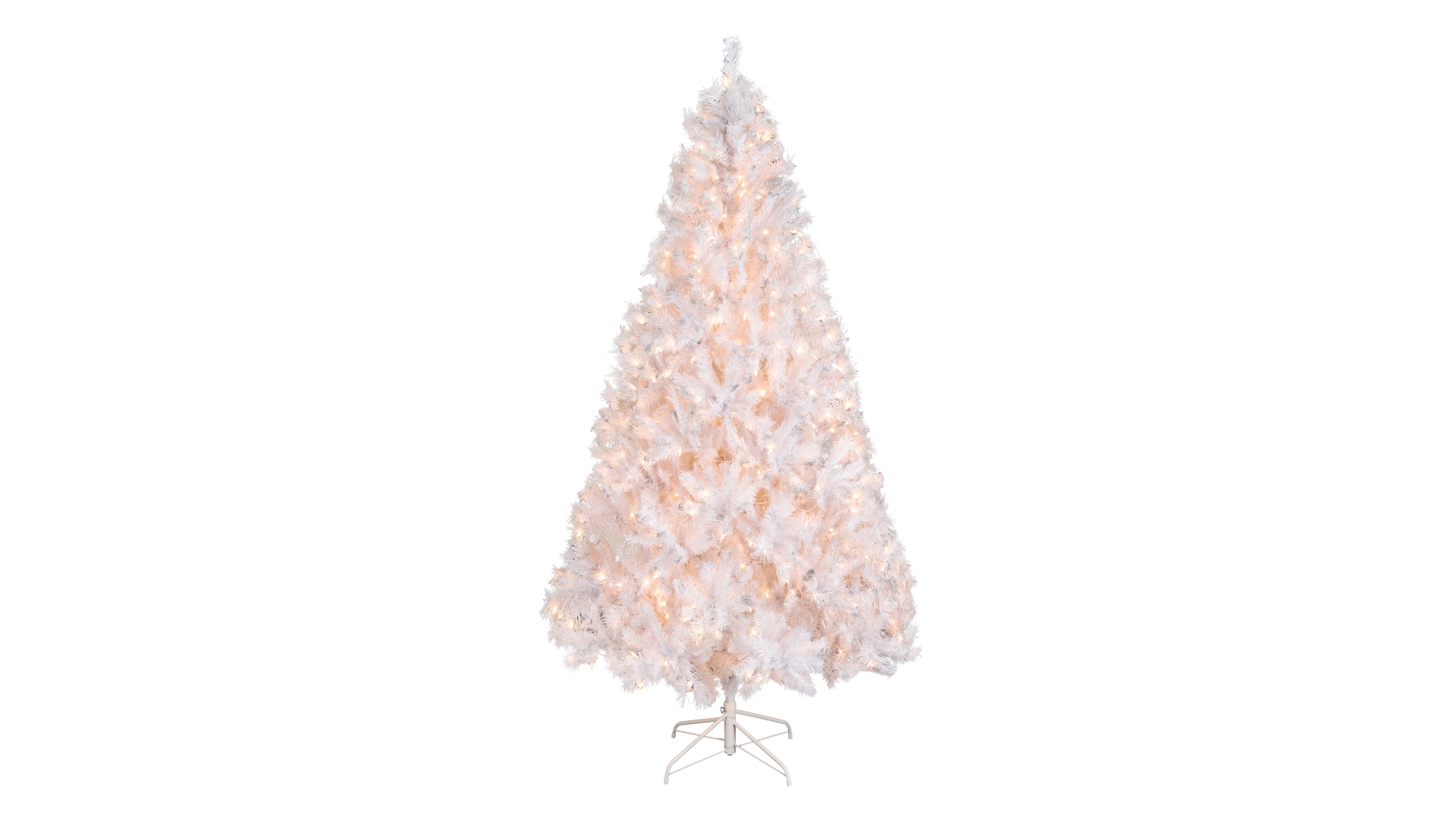 National Tree 7' Winchester White Pine Hinged Tree with Silver Glitter and 450 Clear Lights