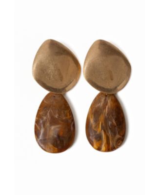 Women's Gold-Tone Aris Molten Hammered Teardrop Drop Earrings