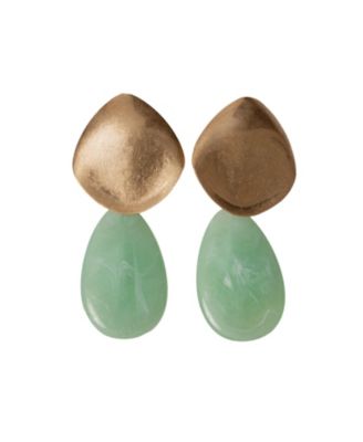 Women's Gold-Tone Aris Molten Hammered Teardrop Drop Earrings