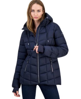 Women's Packable Hooded Drawstring Puffer Jacket
