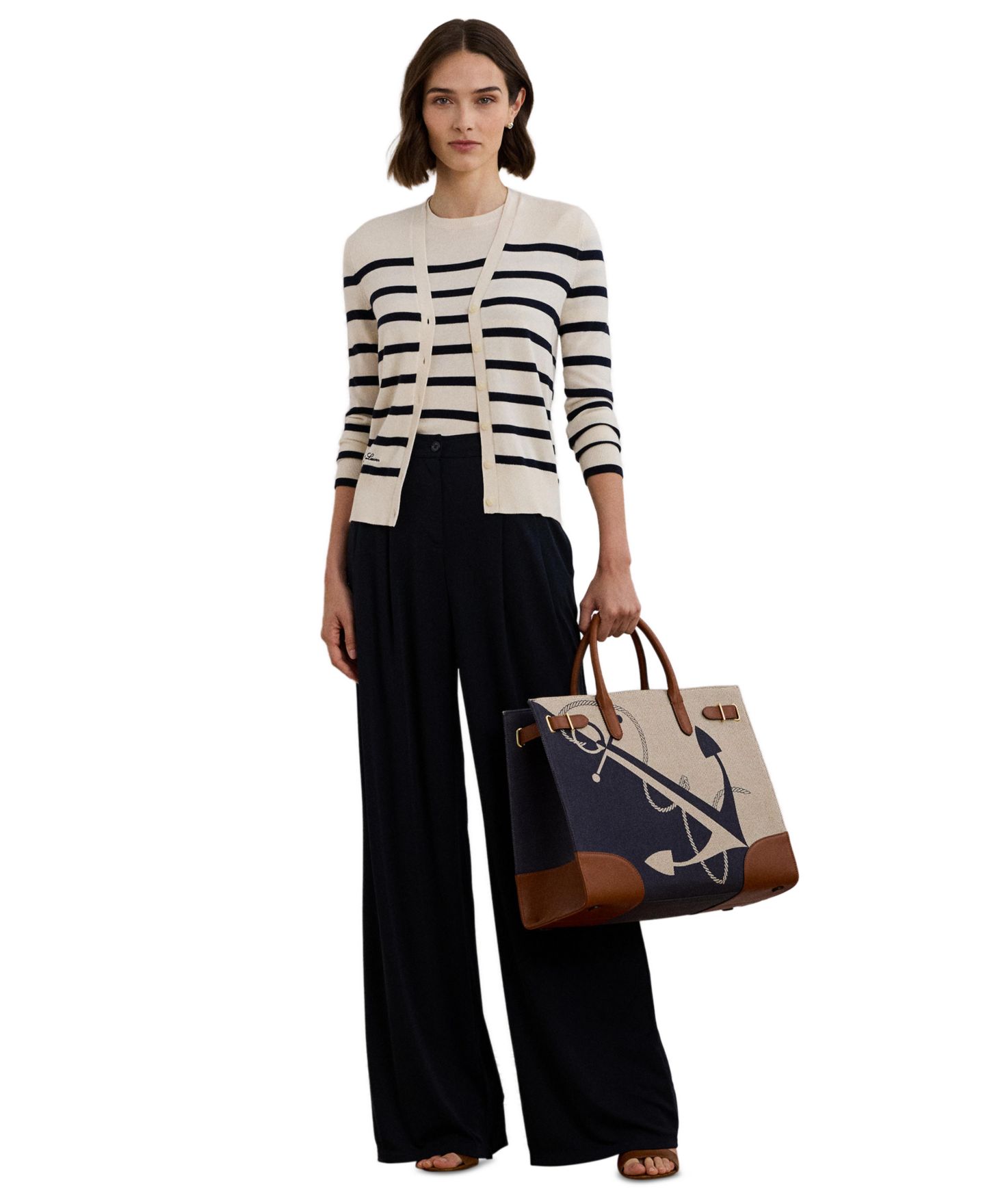 Женские брюки Lauren Ralph Lauren High-Rise Wide-Leg, цвет: Берёзовый рыжевато-коричневый — фото 6