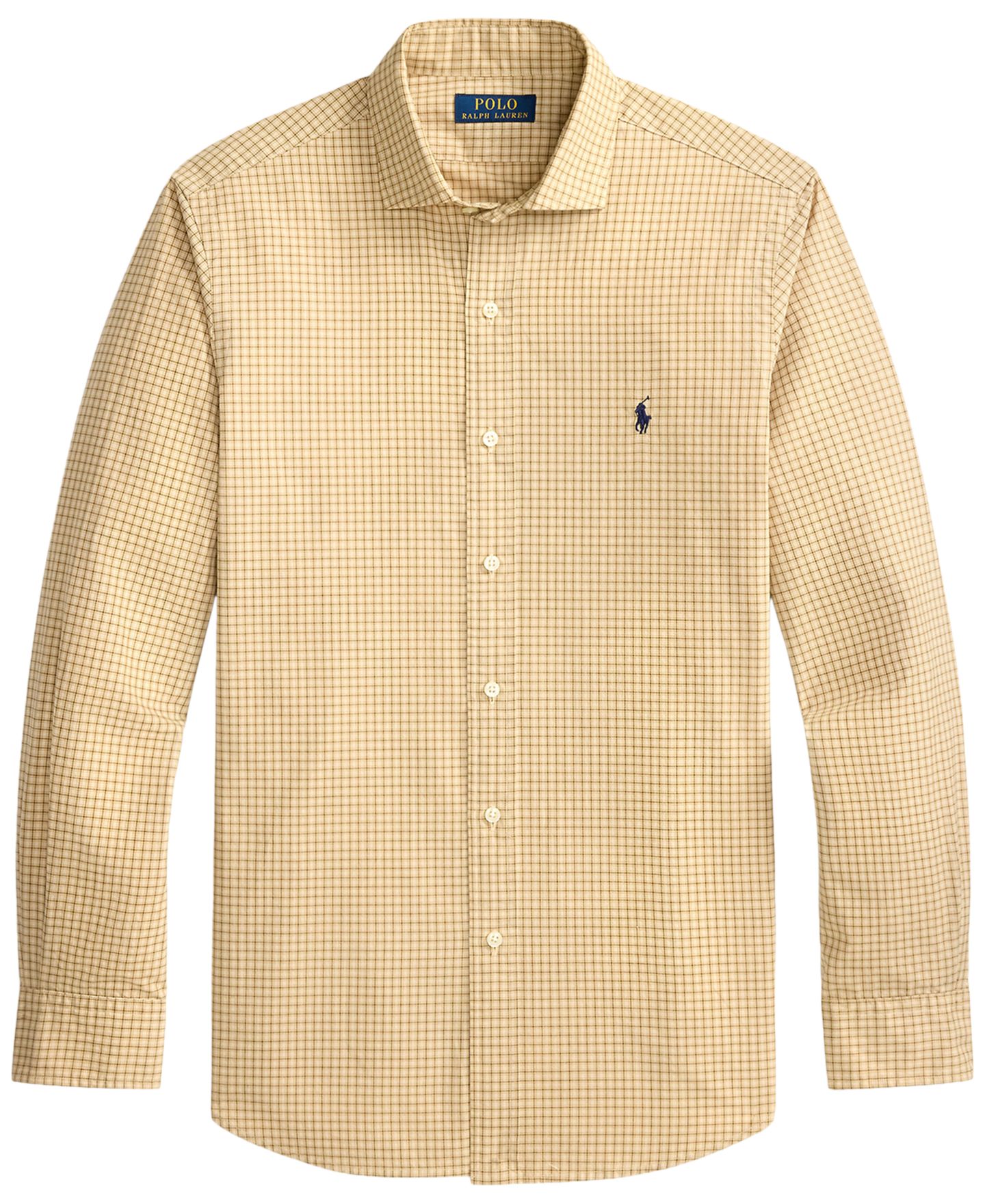 Мужская рубашка Polo Ralph Lauren Classic-Fit Plaid Poplin, цвет: Верблюжий белый разноцветный — фото 5