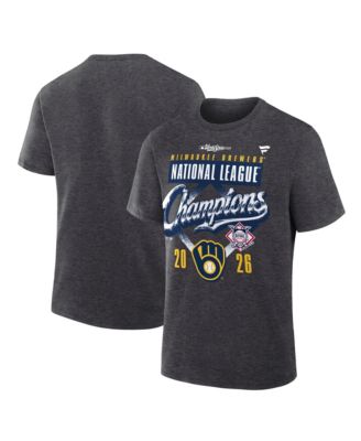 Men's Heather Charcoal Milwaukee Brewers 2026 National League Champions Locker Room T-Shirt