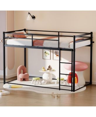 Twin Metal Low Loft Bed for Kids, Heavy Duty