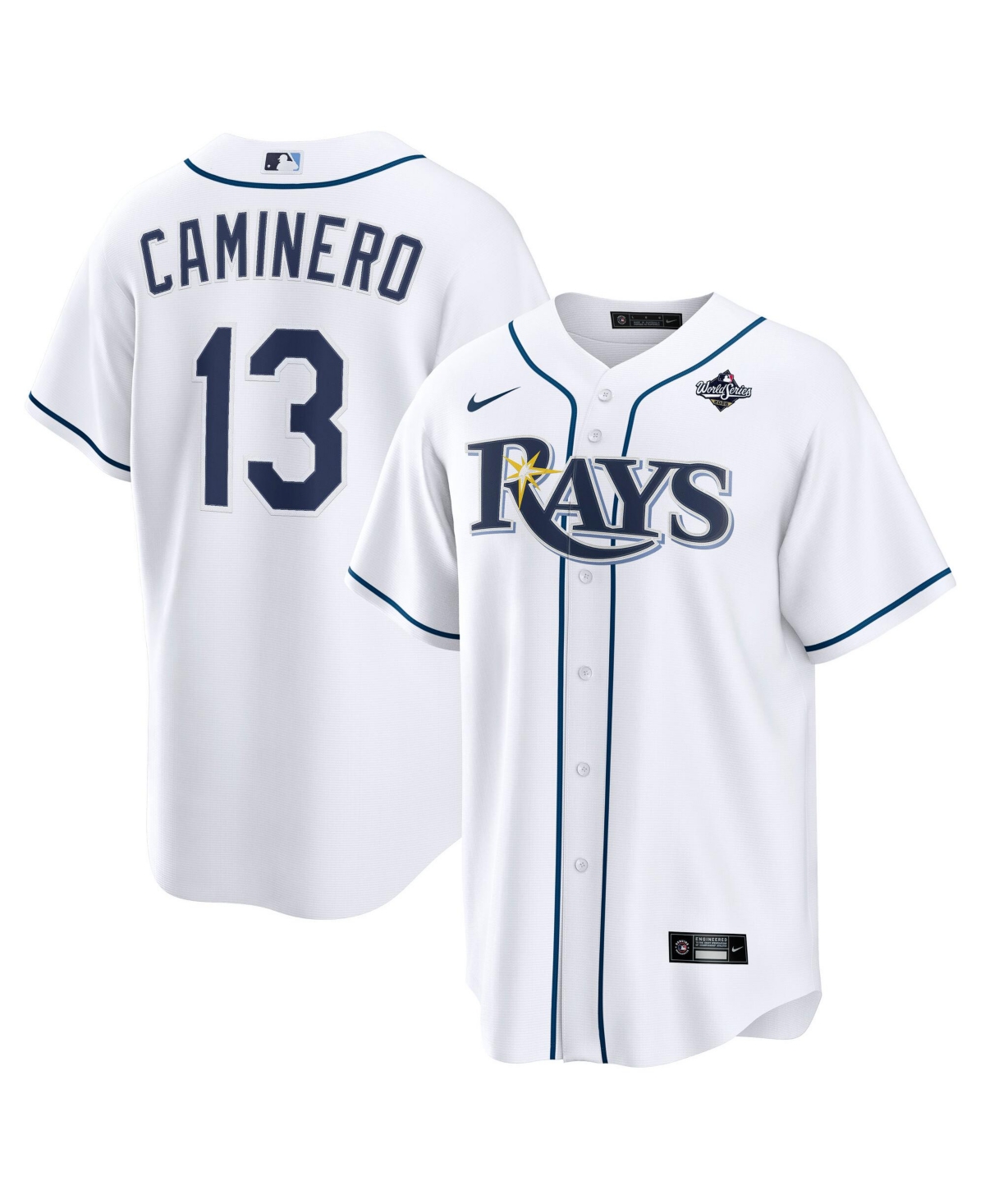 Nike Men's Junior Caminero White Tampa Bay Rays 2026 World Series Participant Replica Jersey - White