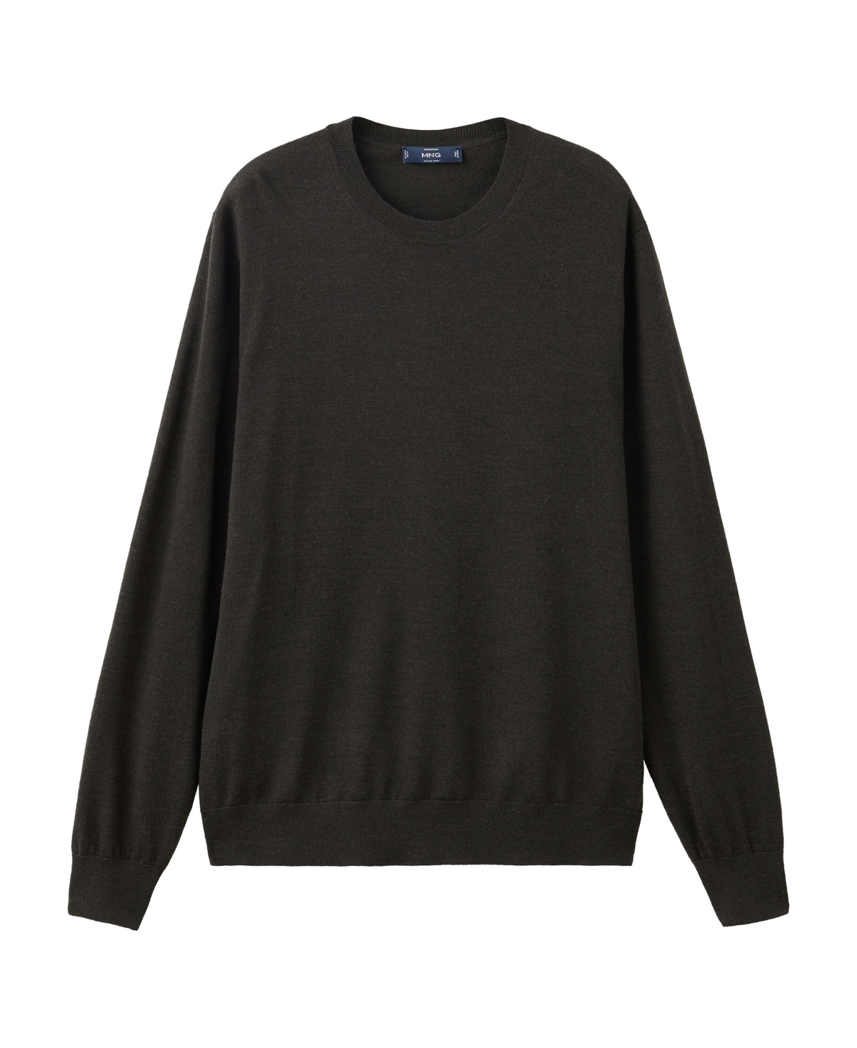 Mango Men's Willy 100% Wool Crewneck Sweater - Chocolate