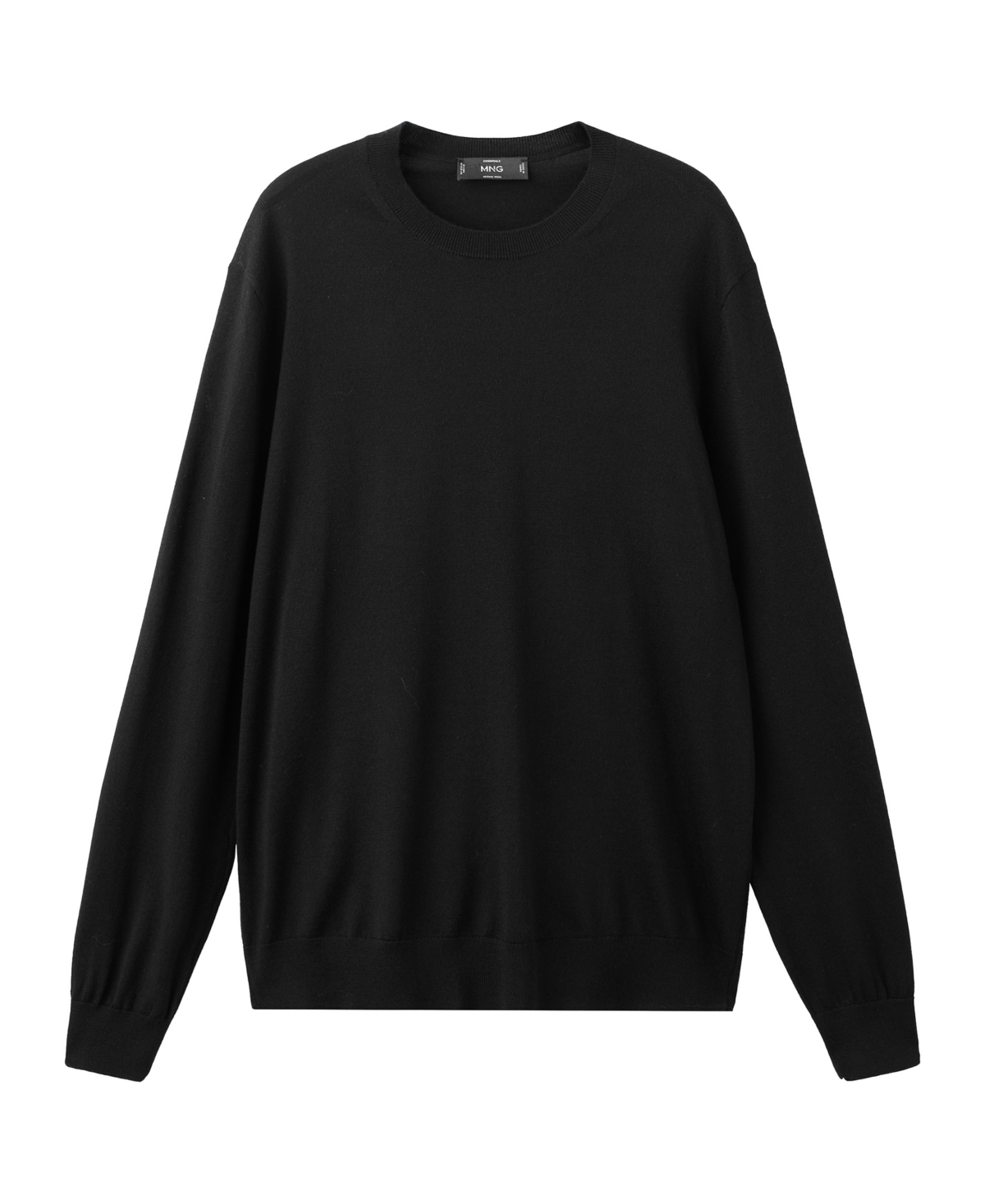 Mango Men's Willy 100% Wool Crewneck Sweater - Black