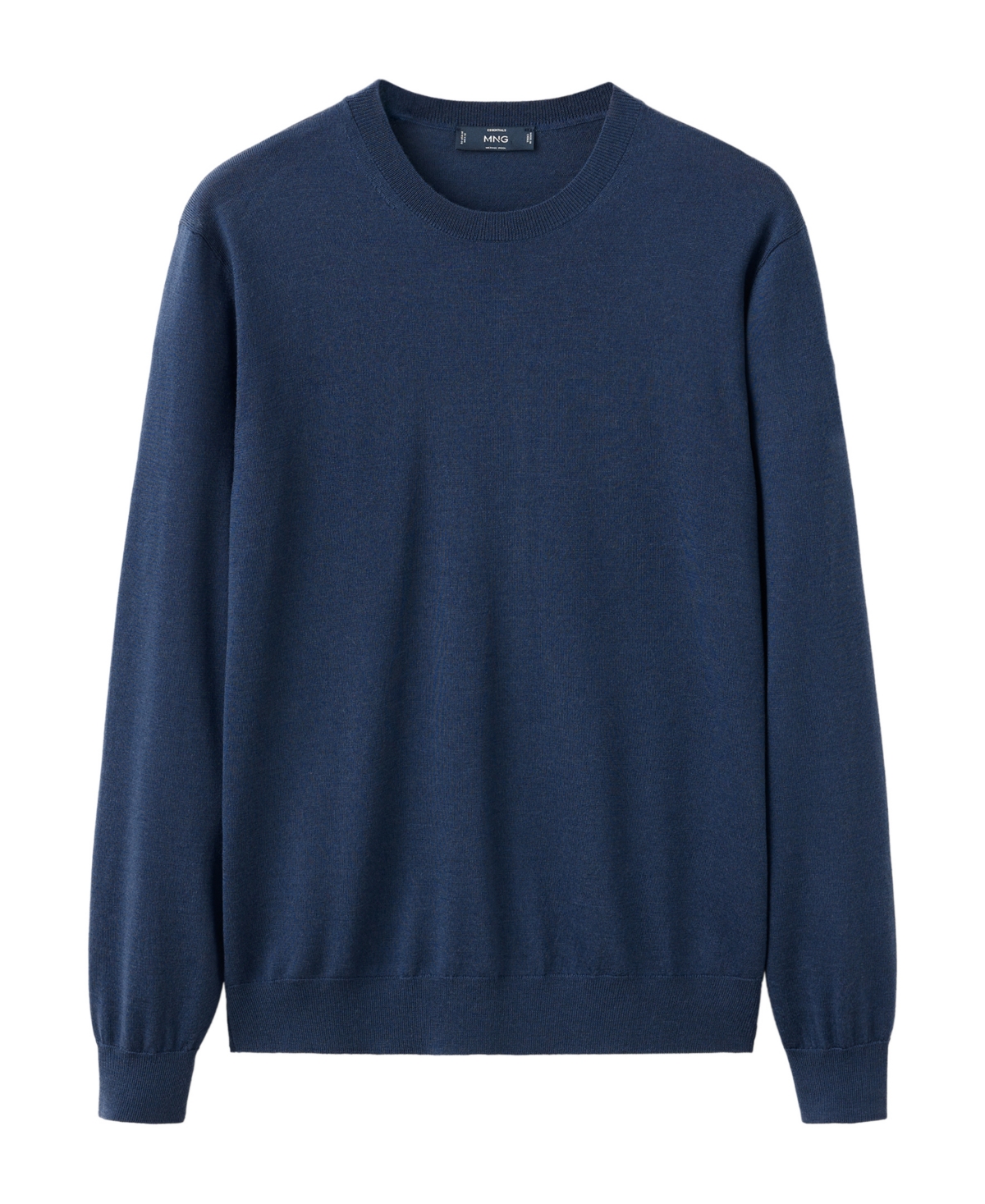 Mango Men's Willy 100% Wool Crewneck Sweater - Night Blue