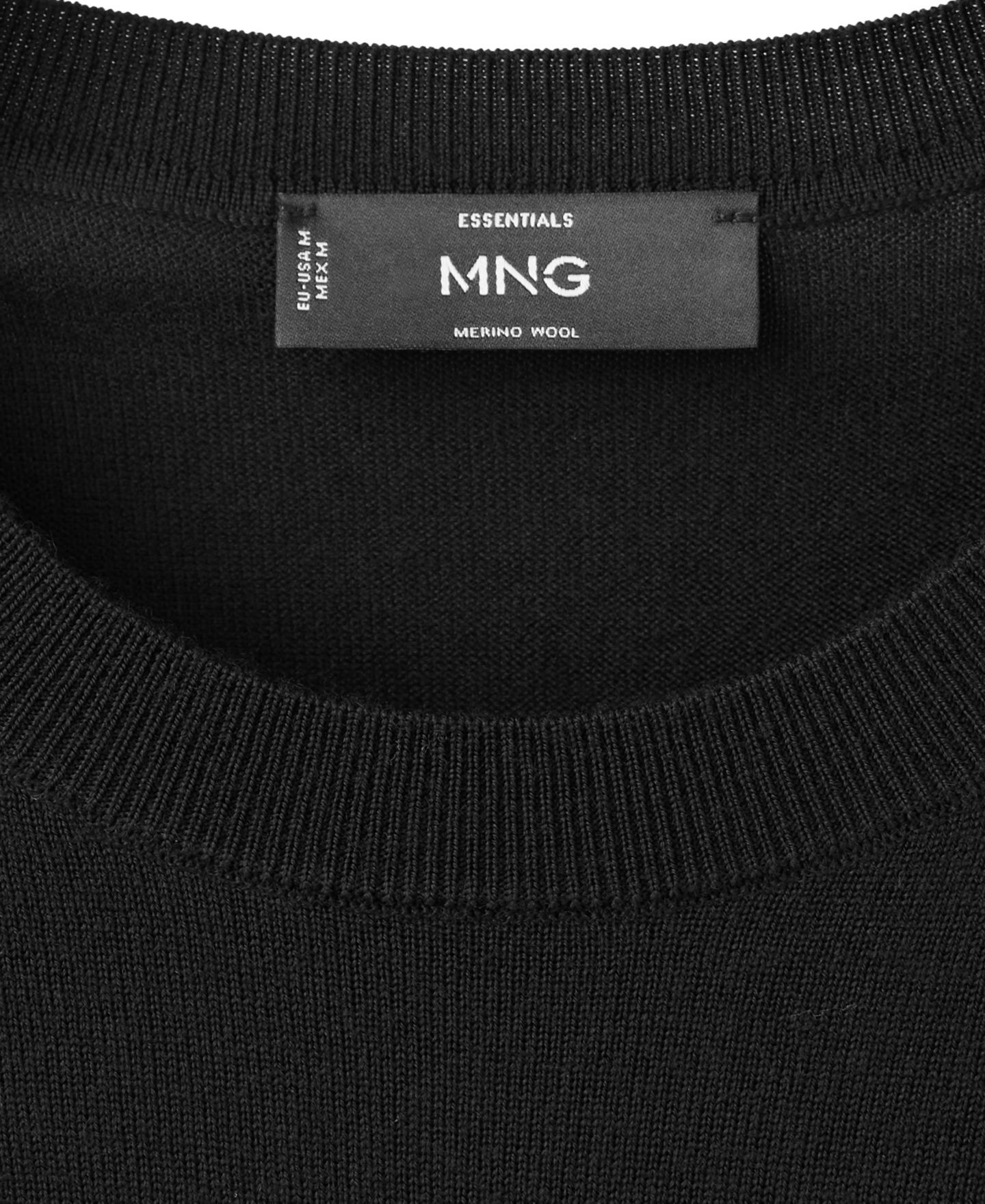 Мужской свитер Mango Willy 100% Wool Crewneck, цвет: Чёрный — фото 9