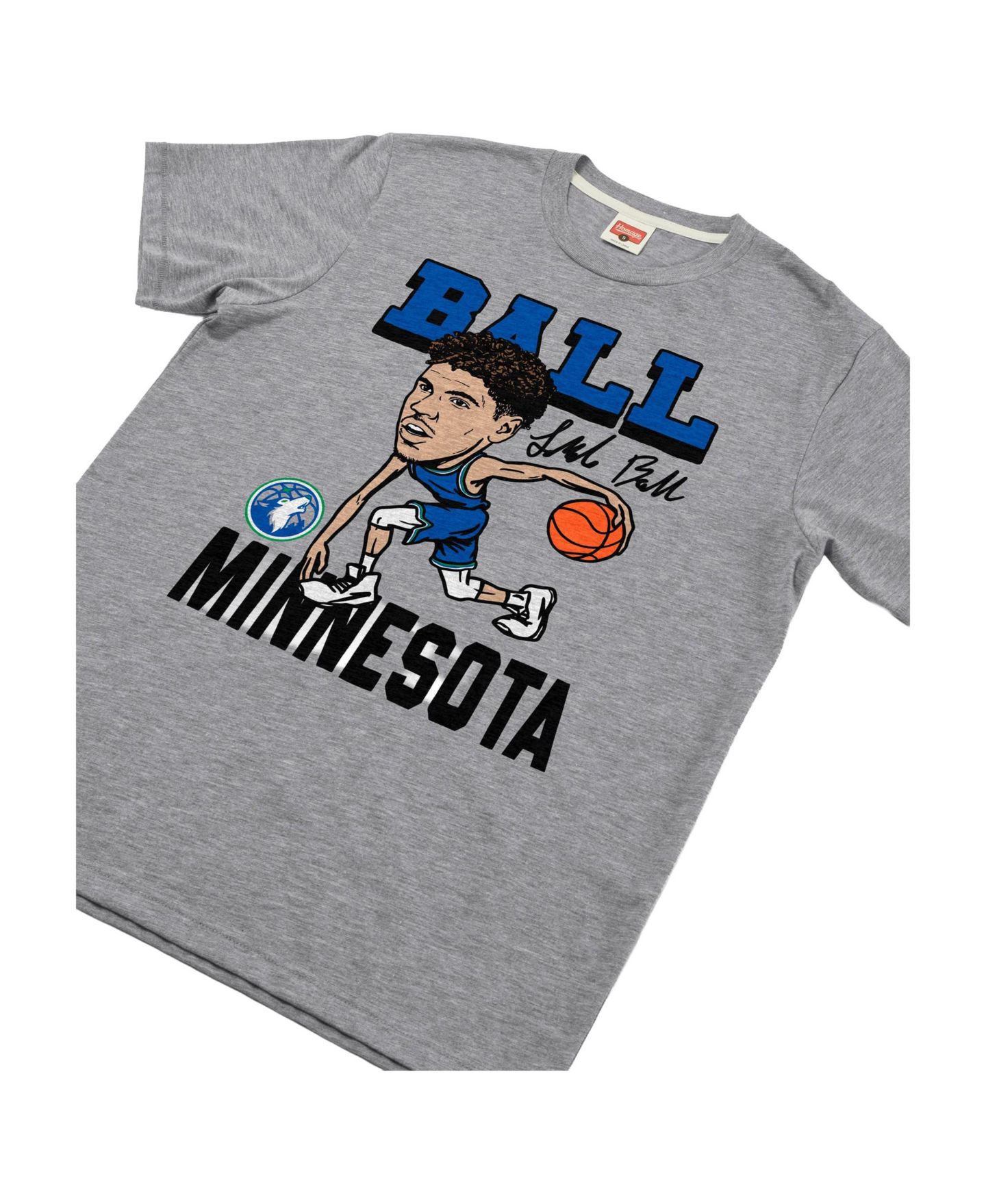 Футболка Homage LaMelo Ball Gray Minnesota Timberwolves Signature Tri-Blend — фото 3