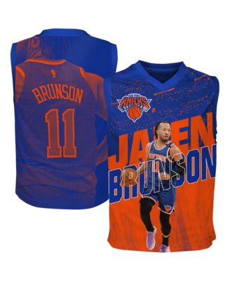 Big Boys' and Girls' Jalen Brunson Blue New York Knicks Icon Play Jersey