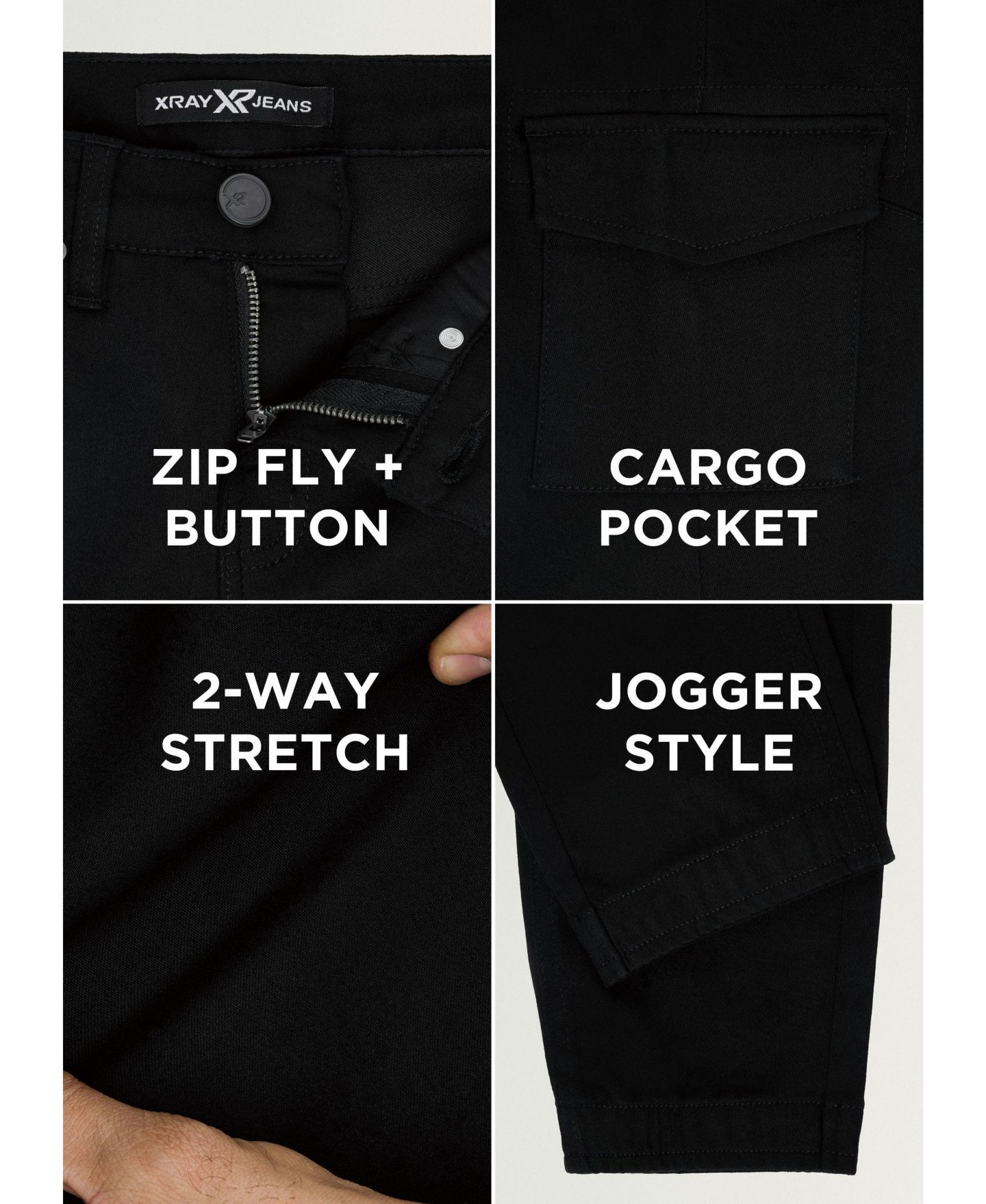 Брюки XRAY Slim-Fit Jogger Cargo, 2-Piece Set для мальчиков, цвет: Чёрный — фото 4