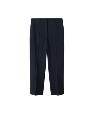 Women's Chalk-Stripe High-Rise Straight Pants