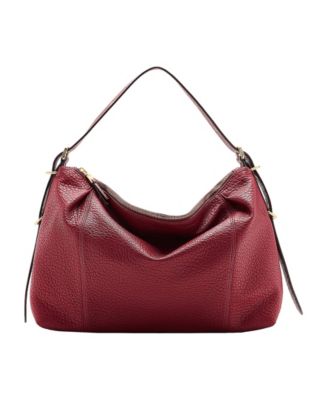 Buckles Faux Leather Shoulder Bag, Medium