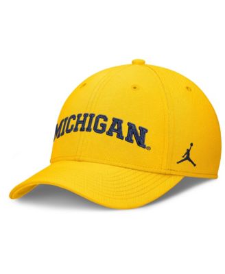 Men's Maize Michigan Wolverines Letter Rise Swoosh Flex Dri-FIT Hat