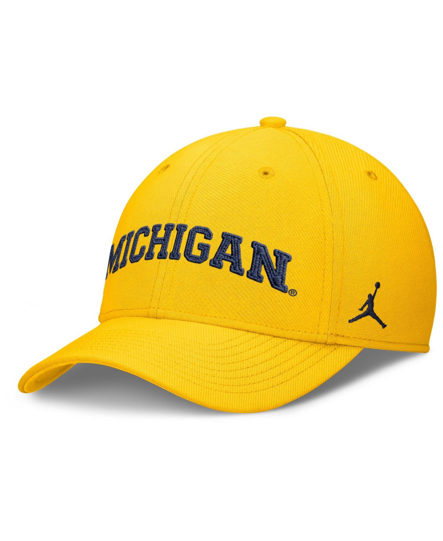 Мужской головной убор Jordan Maize Michigan Wolverines Letter Rise Swoosh Flex Dri-FIT Hat — фото 1