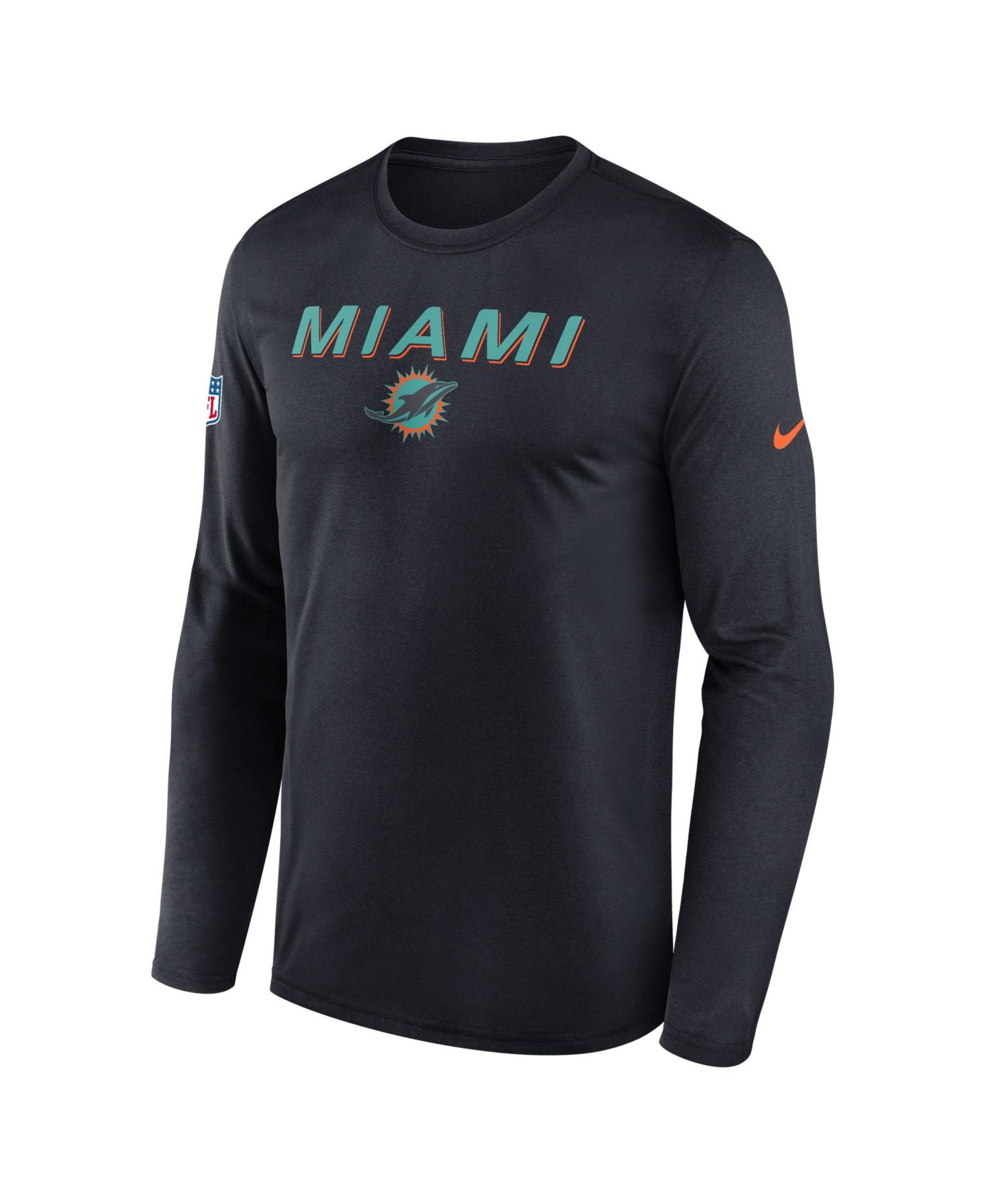 Мужская футболка Nike Navy Miami Dolphins Rivalries Collection Sideline Legend Long-Sleeve — фото 6