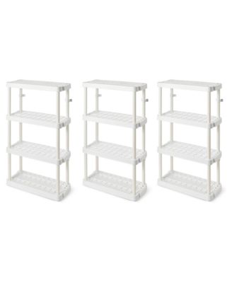 4 Shelf Adjustable Height Medium Duty Storage, White (3 Pack)