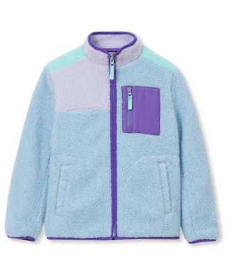 Kids High Pile Contrast Full Zip Up Jacket