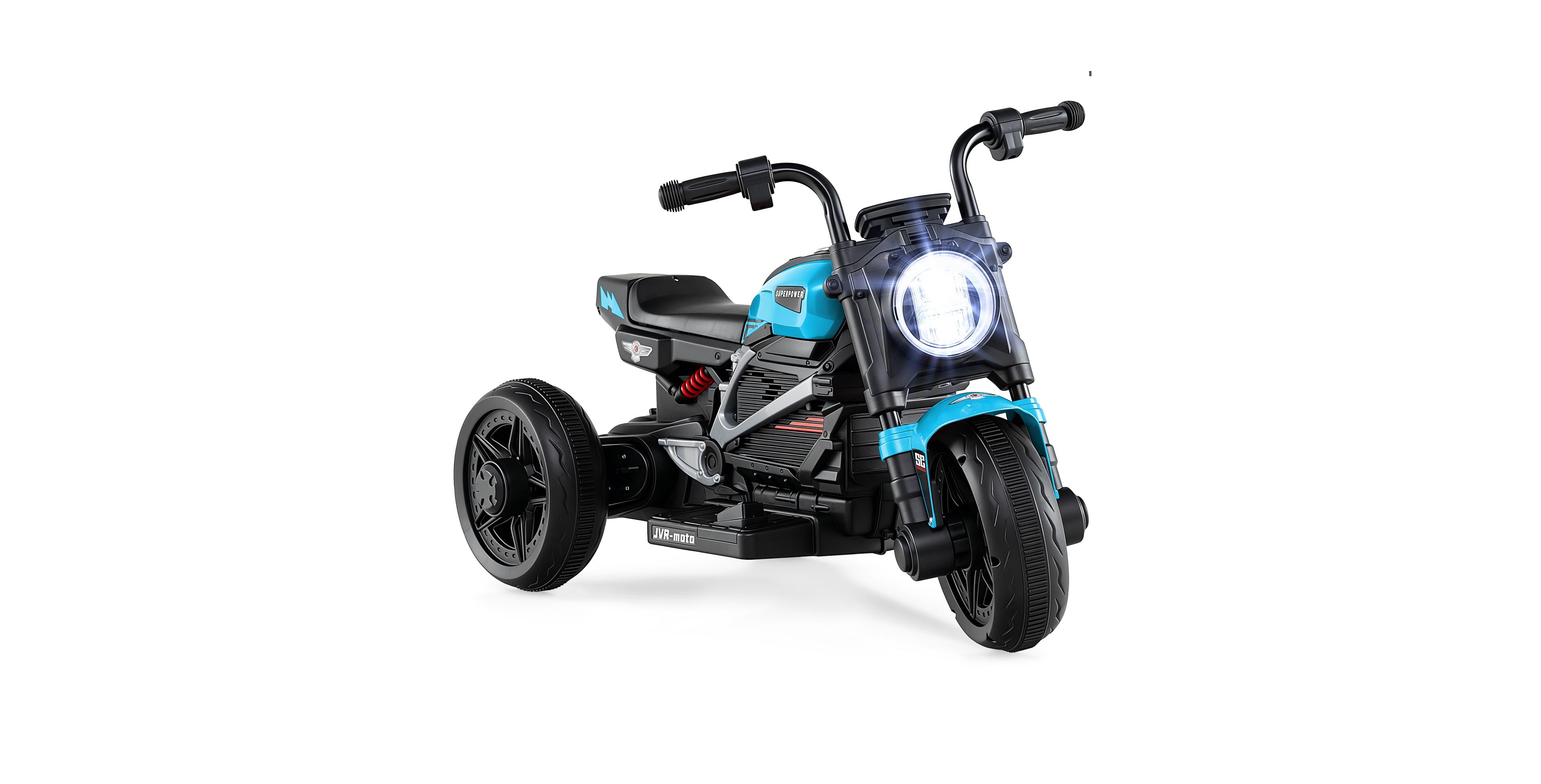 Costway 6V Battery Powered Led Headlights 3-Wheel Ride-On Motorcycle, 66 lb. Capacity, Ages 3-5