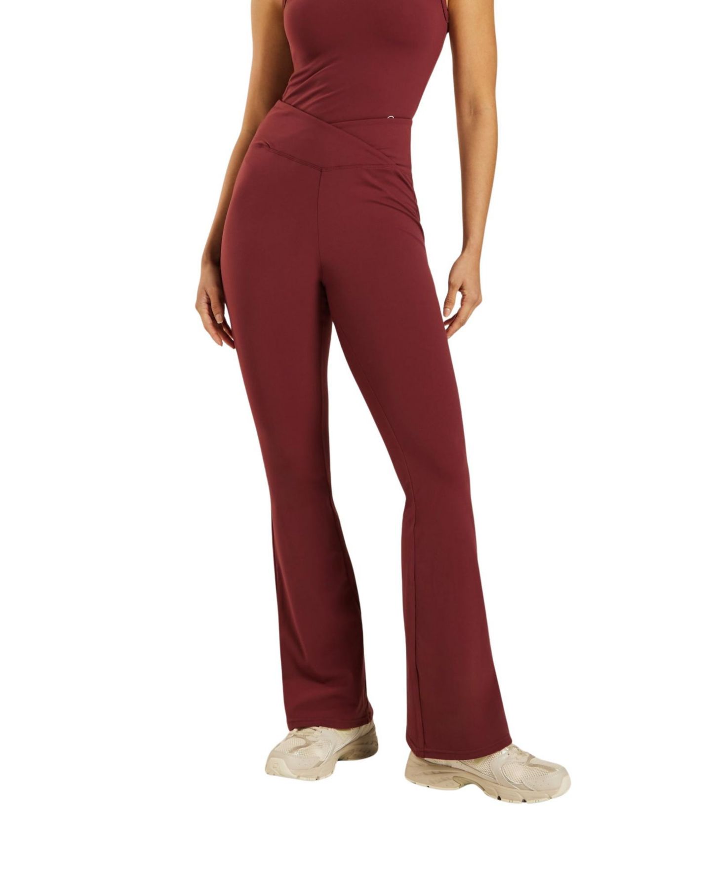 Женские леггинсы Be Athletica Be 180 High-Waisted Wrap-Waist Flared, цвет: Бордо — фото 4