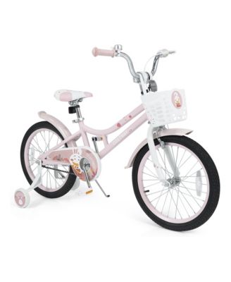 18" Bike with Training Wheels and Basket, Supports up to 145 lbs, Ages 4-8