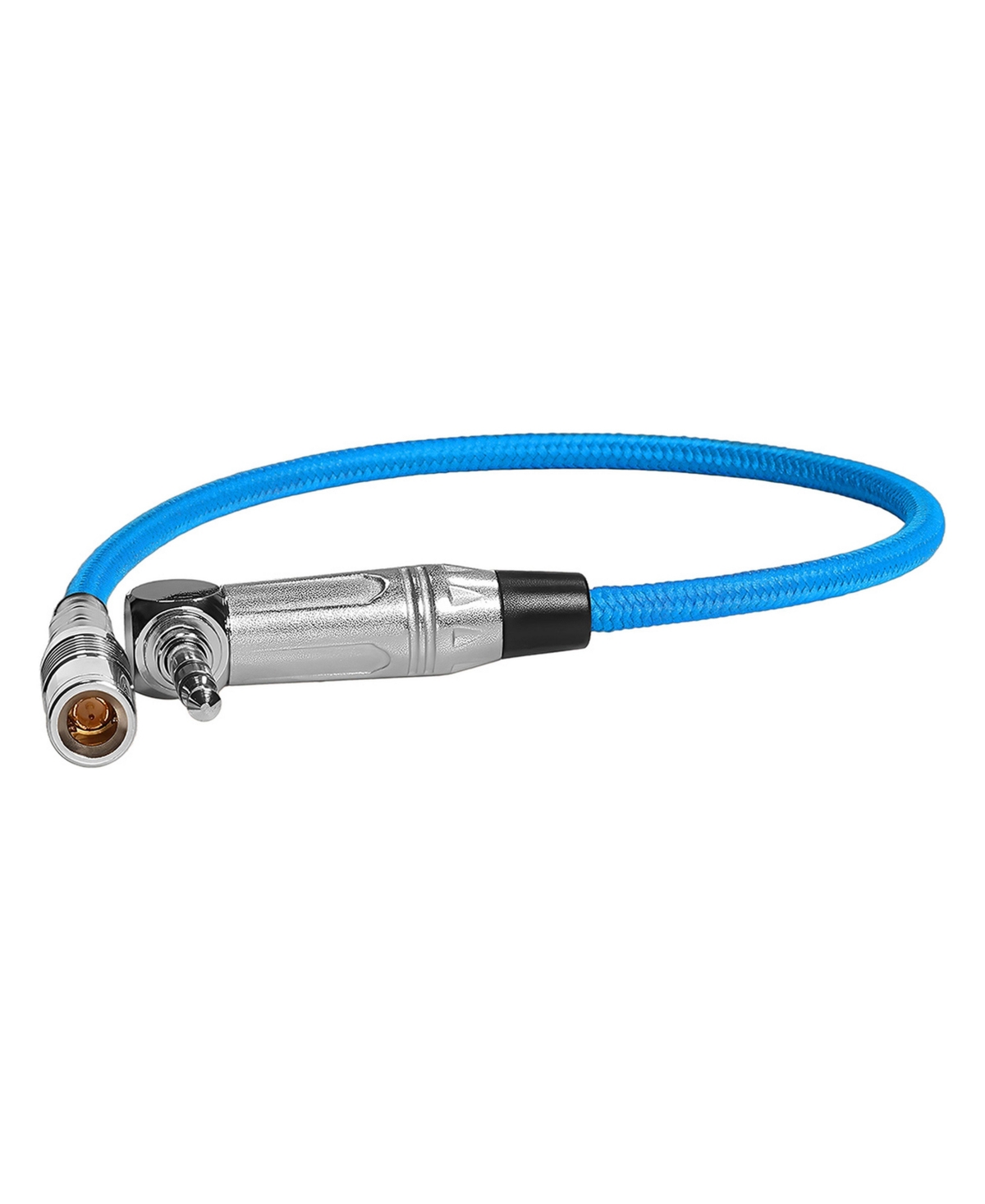 Kondor Blue 10" Din 1.0/2.3 to 3.5mm Nylon Braided Timecode Cable for R5 C/Tentacle Sync E/Deity Tc-1 - Kondor blue