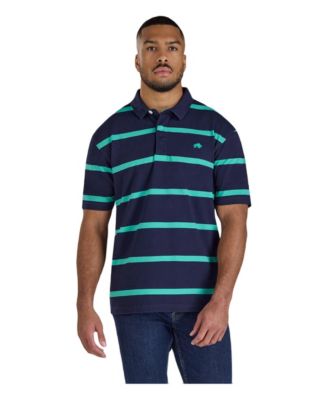 Men's Thick Stripe Collared Relaxed-Fit Rugby Shirt
