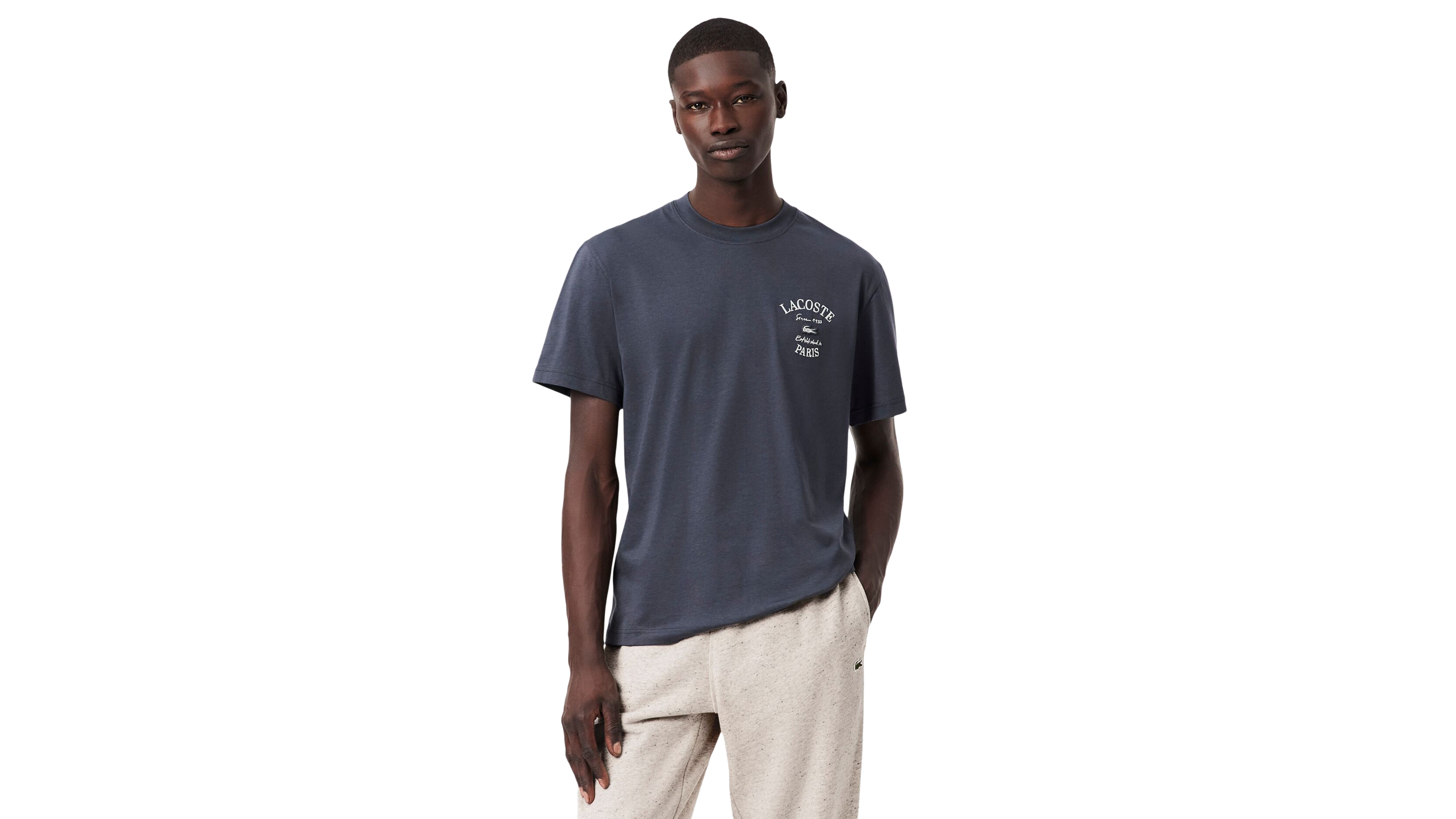 Lacoste Men's Embroidery Accent Short-Sleeve Classic-Fit Cotton Crewneck T-Shirt