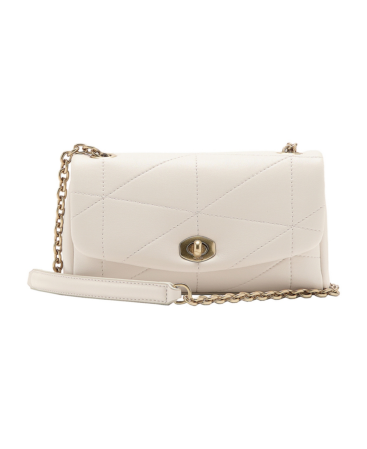 Mango Women's Kira Quilted Faux Leather Chain-Handle Crossbody Bag - Off White