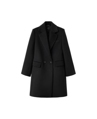 Women's Double-Breasted Wool-Blend Coat