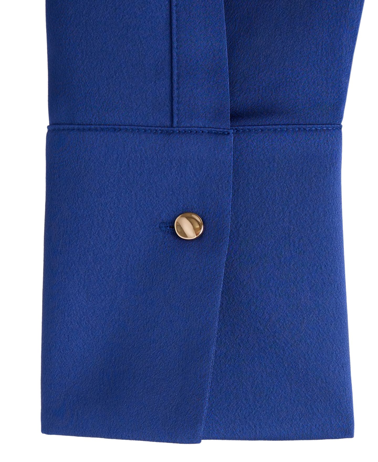 Женская рубашка Mango Ideale Regular-Fit Long-Sleeve Satin, цвет: Синий — фото 6