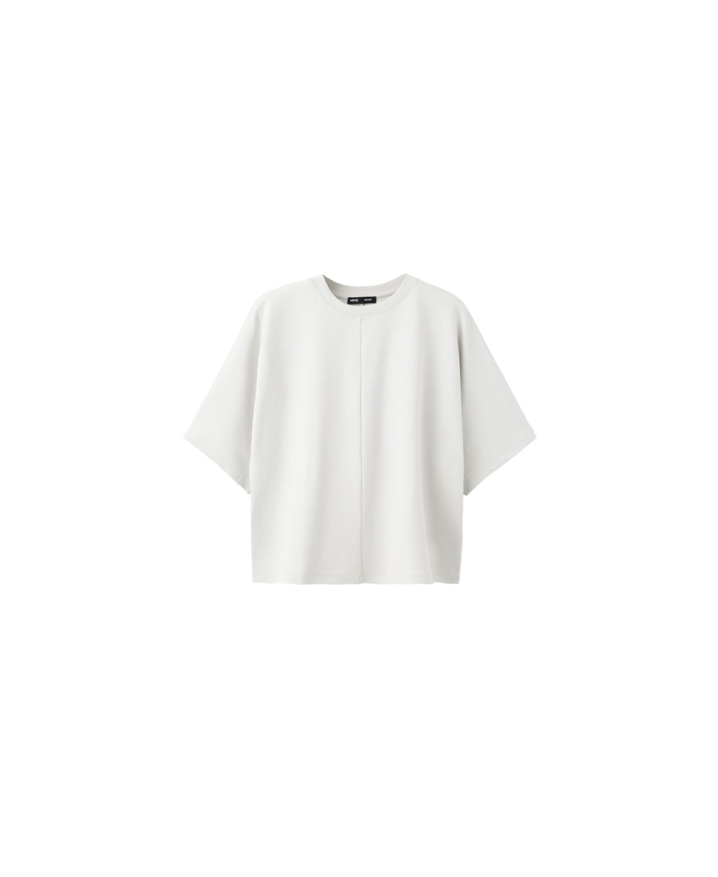 Женская футболка Mango Oversized Seam Detail, цвет: Серый — фото 1