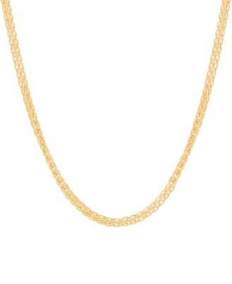 Hollow Wheat Link Chain Necklace in 10k Yellow Gold
