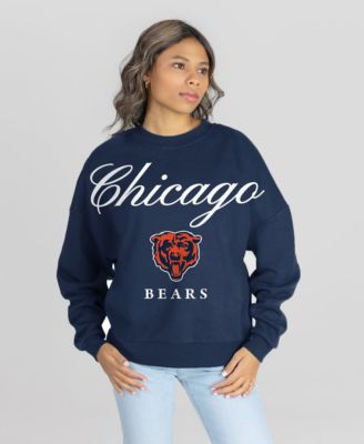 Women's Navy Chicago Bears Legacy Club Premium Fleece Drop Shoulder Oversized Sweatshirt