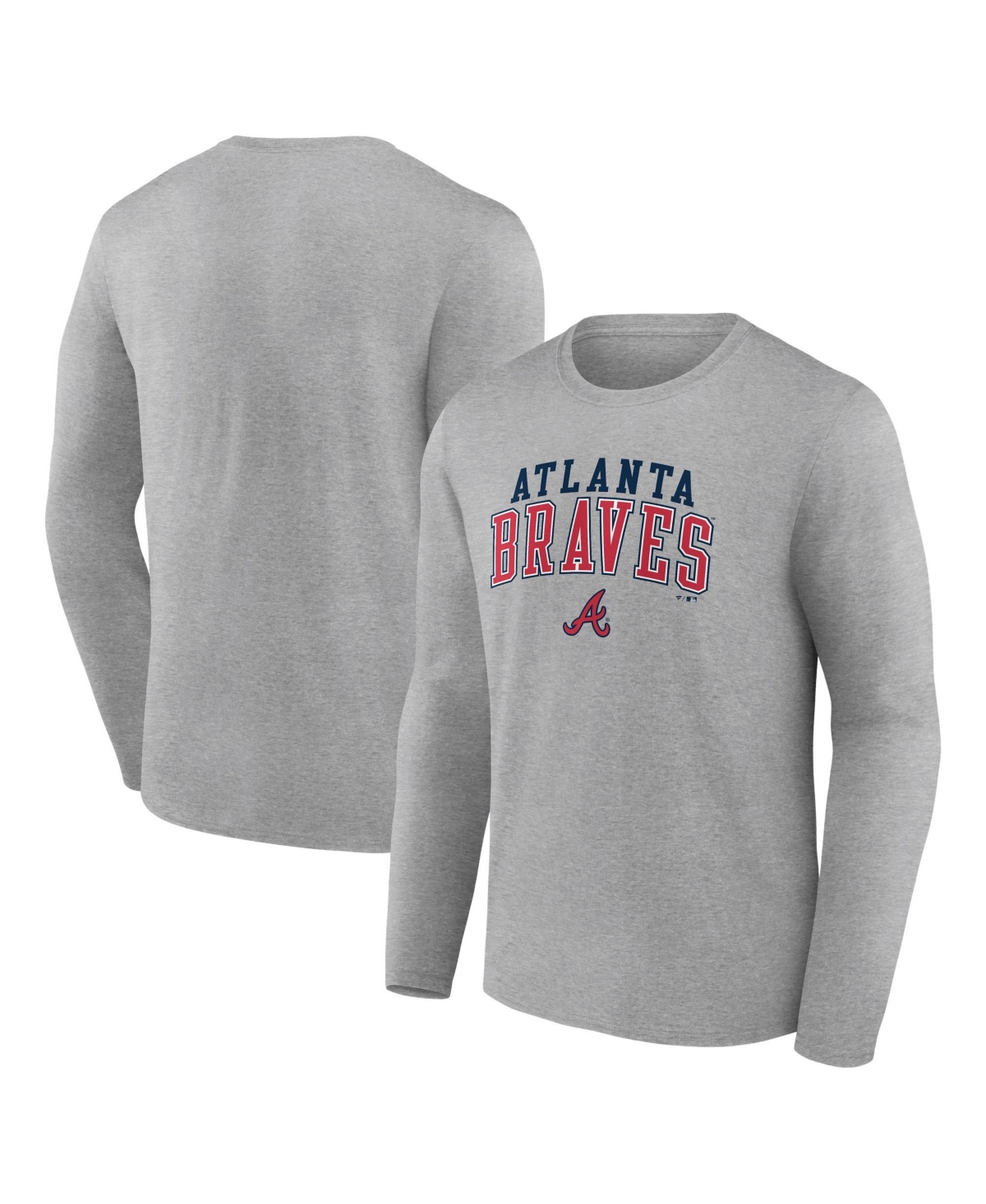 Fanatics Men's Heather Gray Atlanta Braves Iconic Long-Sleeve T-Shirt - Heather Gray