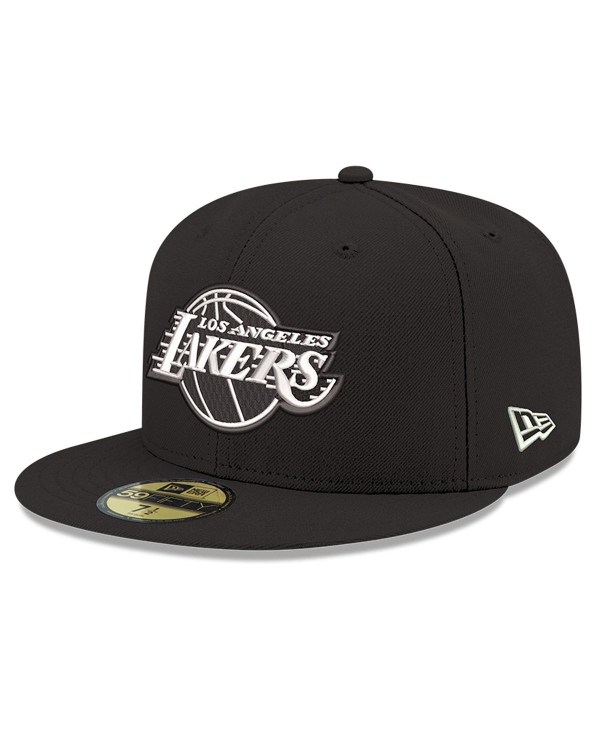 New Era Men's Black Los Angeles Lakers 59FIFTY Fitted Hat - Black, White