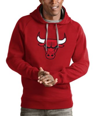 Men's Red Chicago Bulls Logo Victory Pullover Hoodie