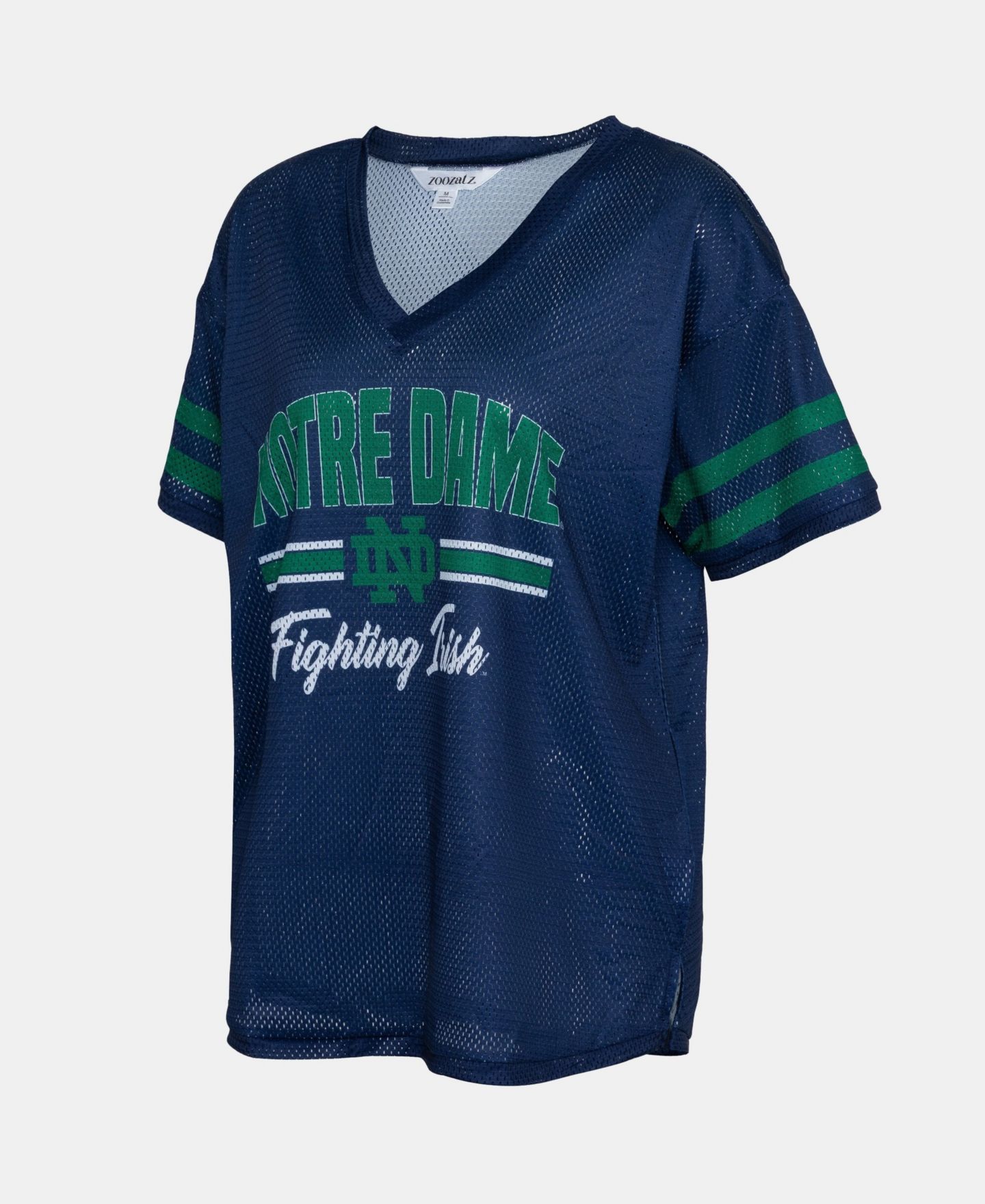 Женская футболка ZooZatz Navy Notre Dame Fighting Irish Mesh Jersey Kickoff — фото 2