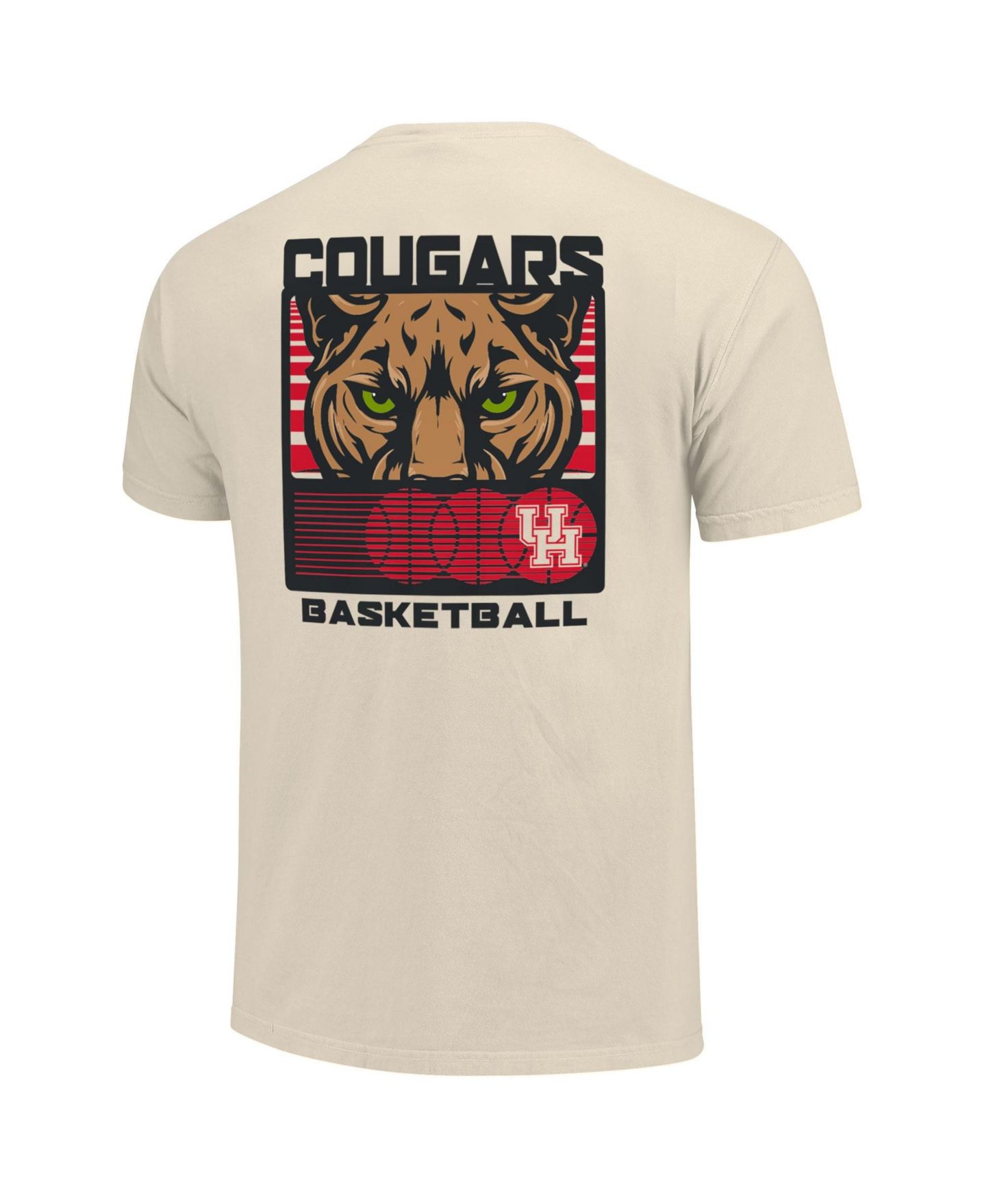 Мужские футболки Image One Cream Houston Cougars Basketball Staredown Comfort Colors — фото 3
