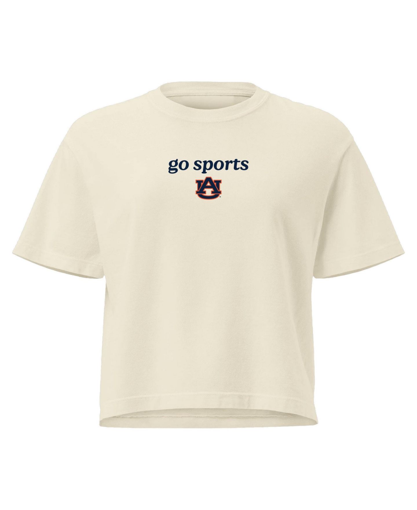 Женская футболка Image One Comfort Colors Cream Auburn Tigers Go Sports Cropped — фото 2