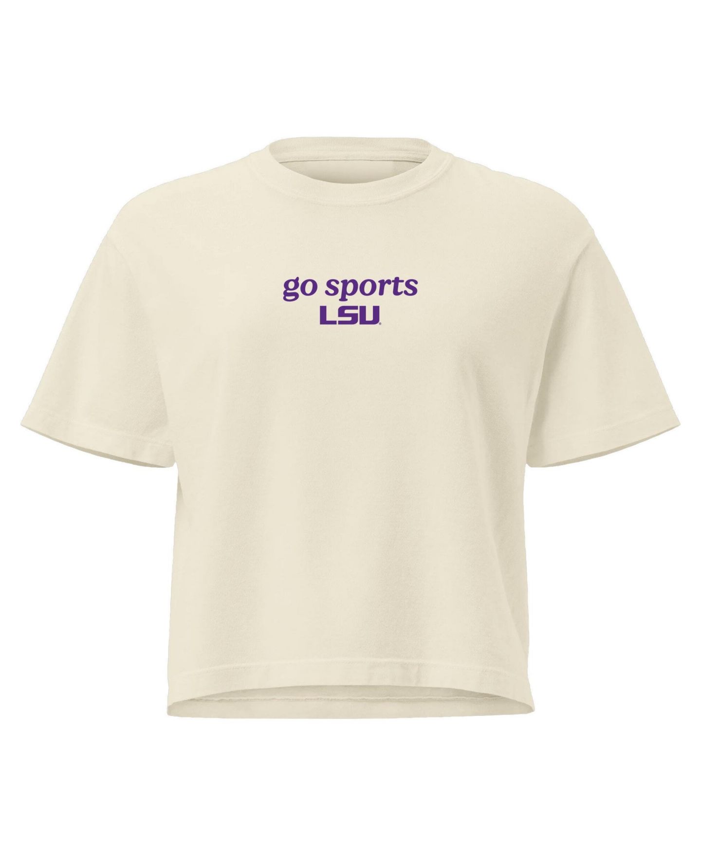 Женская футболка Image One Comfort Colors Cream LSU Tigers Go Sports Cropped — фото 2