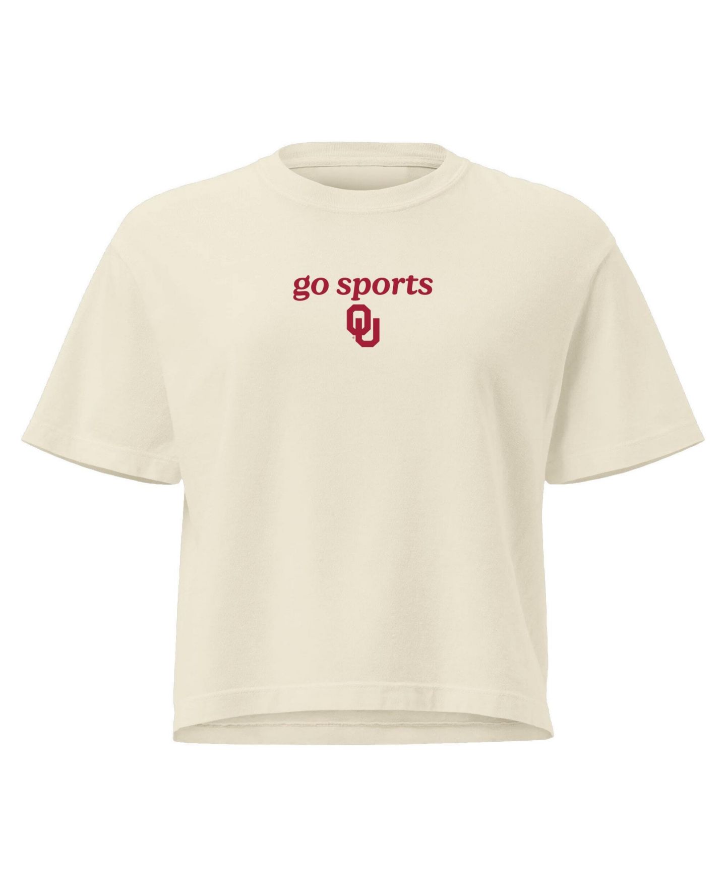 Женская футболка Image One Comfort Colors Cream Oklahoma Sooners Go Sports Cropped — фото 2