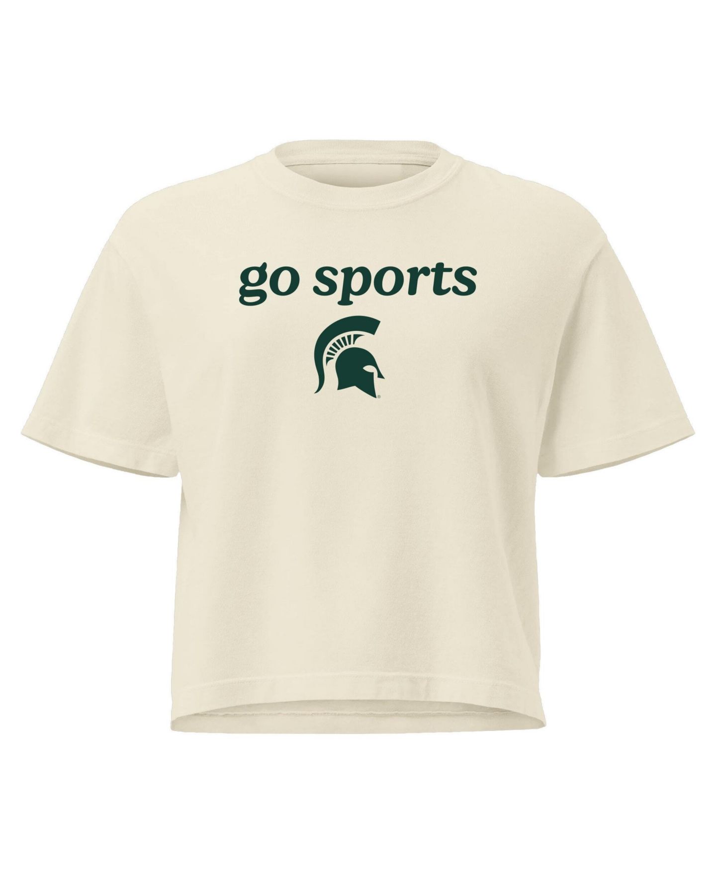 Женская футболка Image One Comfort Colors Cream Michigan State Spartans Go Sports Cropped — фото 4